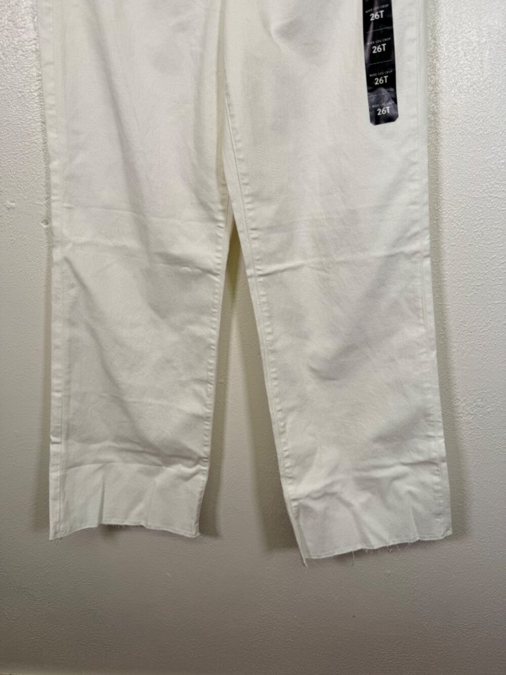J.Crew Womens White Wide-Leg Crop Jeans Raw Hem 26 Tall Boho Neutral Preppy - Picture 6 of 14